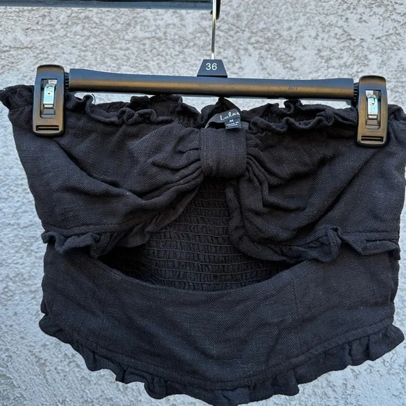 Black Ruffle Tube Top - Picture 4 of 4